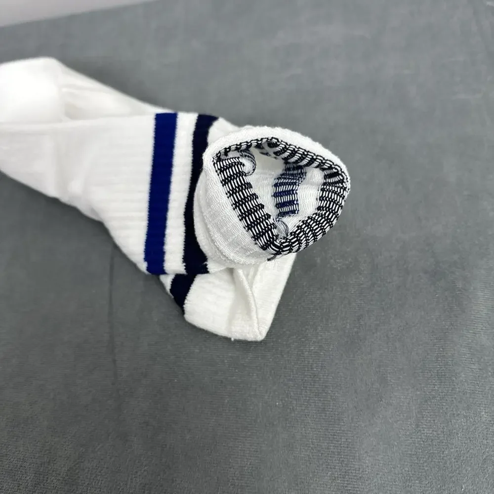 Vintage Hanes Tube Socks Blue Black Stripes NOS Athletic Retro Style 80s 90s